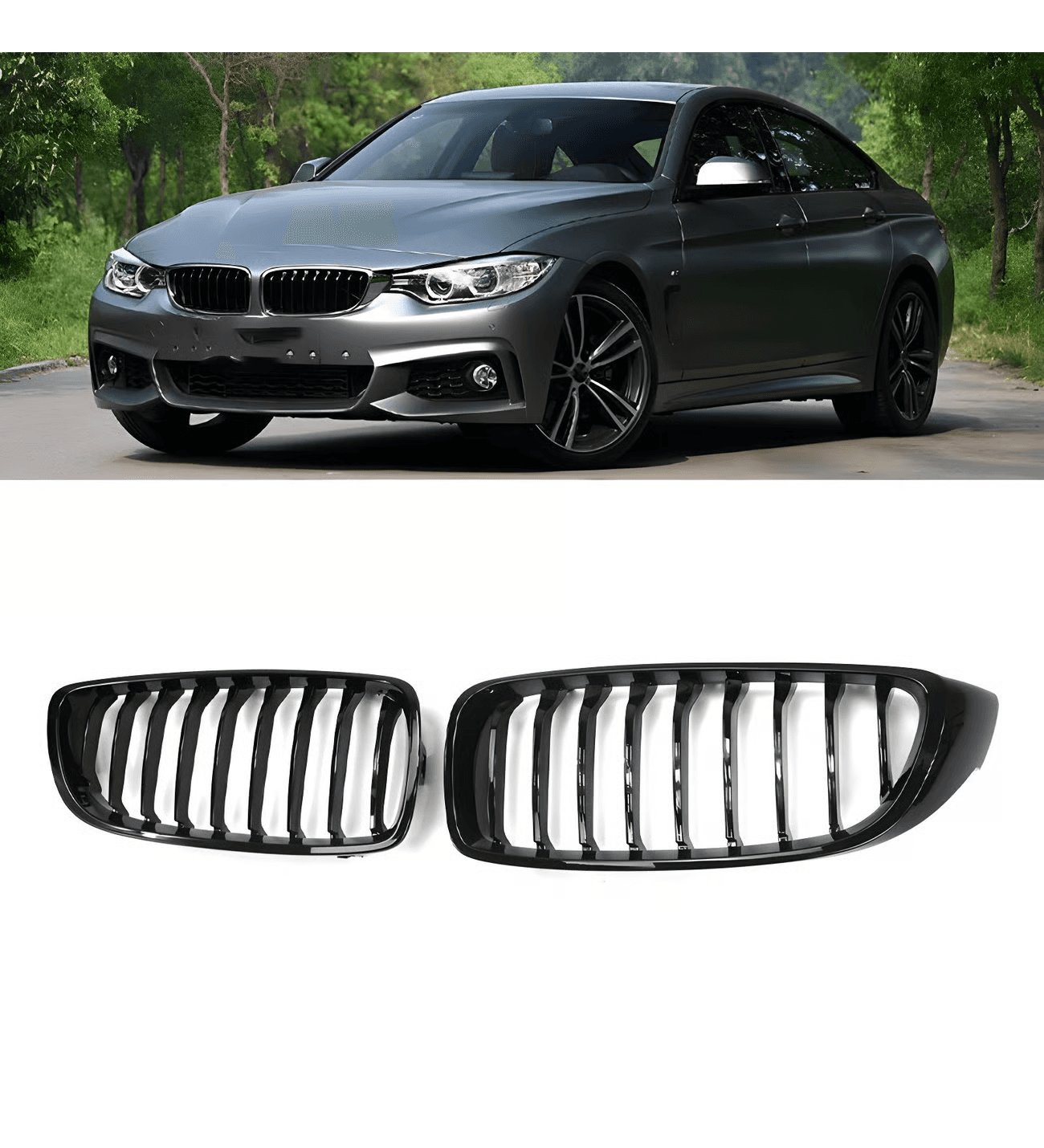 BMW 4 Serisi F32 Ön Panjur Takımı Piano Black