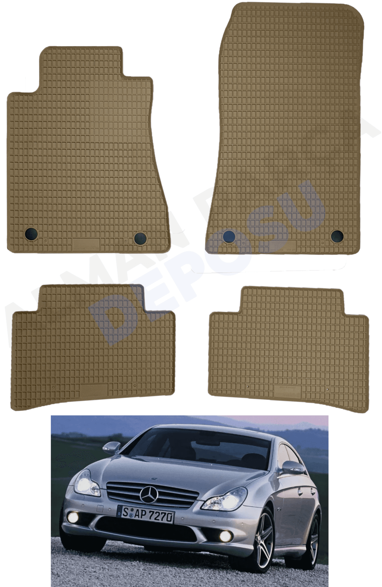 Mercedes  CLS Serisi 2004-2011 W219 Lastik Paspas Bej Koku Yapmaz Orijinal Kesim Schönek