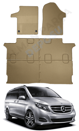 Mercedes Vito Serisi 2014- W447 Lastik Paspas Bej 6 Parça Koku Yapmaz Orijinal Kesim Schönek