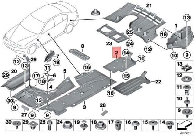 Bmw F30 F32 F34 F36 Arac Altı Kaplaması Yan Sağ | GKL 341902