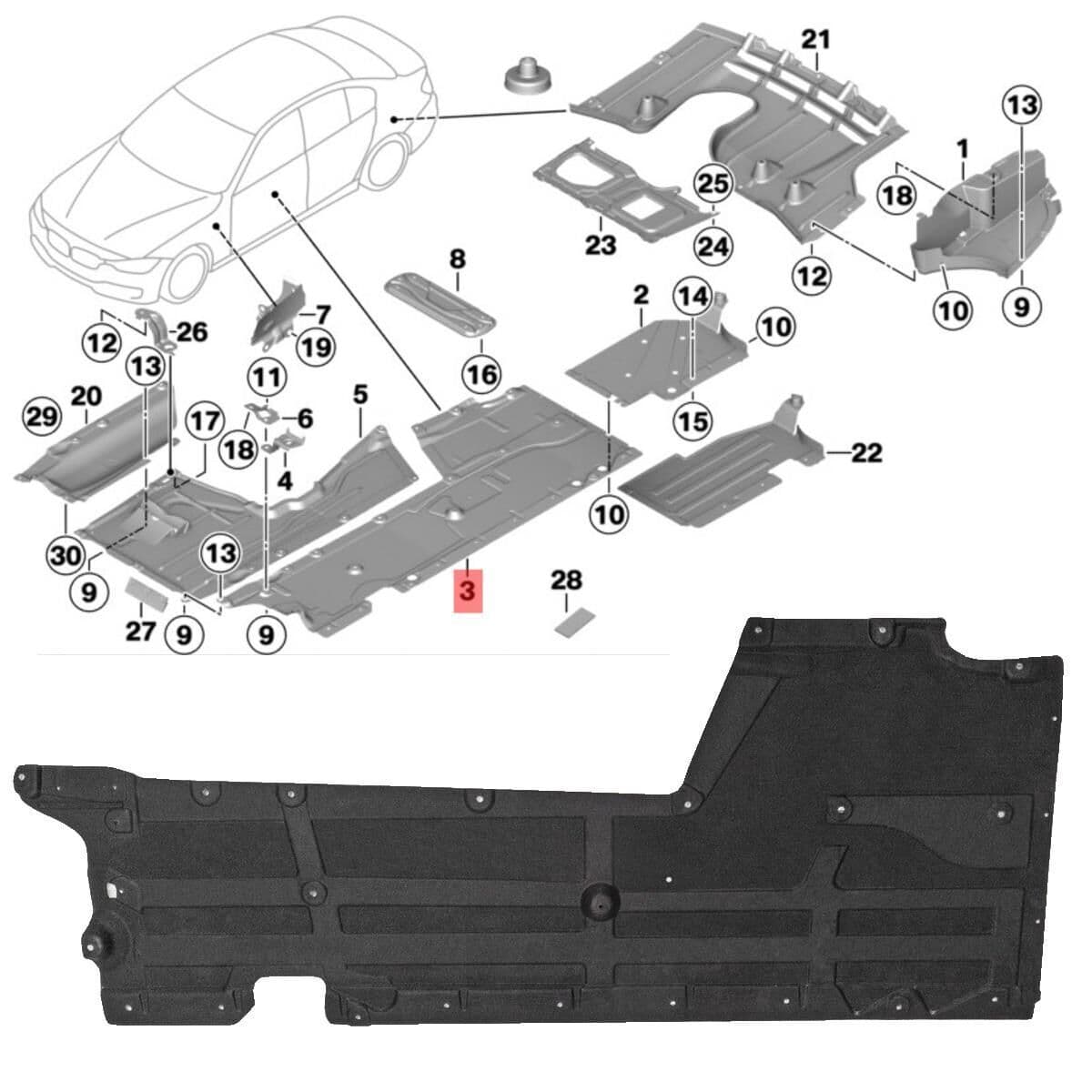 Bmw F20 Motor Alt Muhafaza Ön Yan Sol | GKL 342909