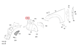 Mercedes E Serisi Coupe W207 Önün Arkası Sol Çamurluk Davlumbazı | İTHAL A2076901330