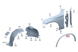 Mercedes GLC Serisi X253 Çamurluk Dodiği Ön Sağ | İTHAL A2538850622