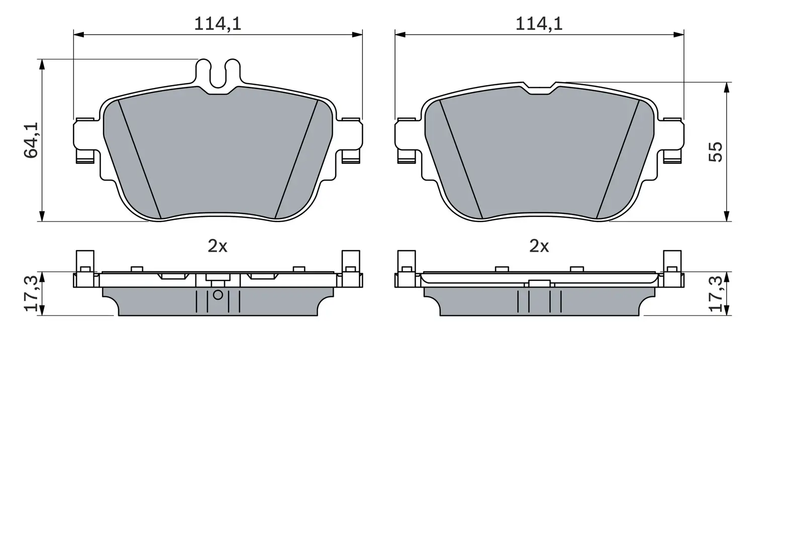 Mercedes W213 E 200D Fren Balatası Arka | BOSCH 0986424845