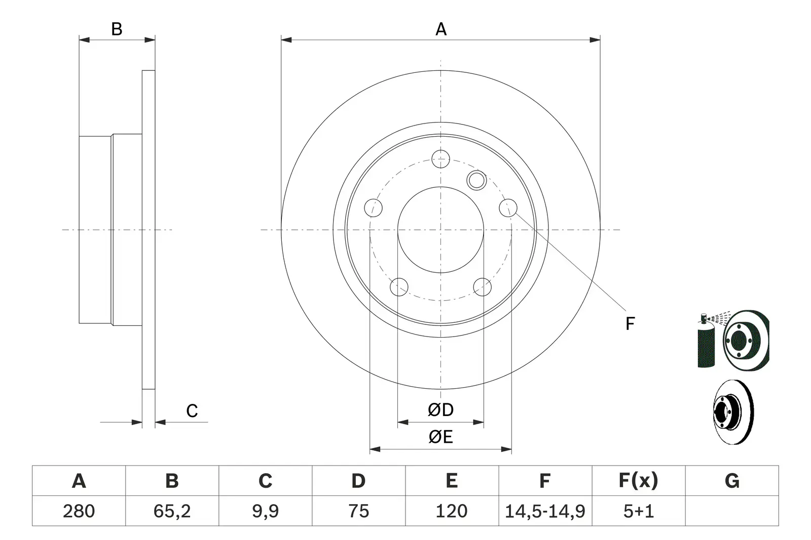 BMW E81 116d Fren Diski Arka | BOSCH 0986479217