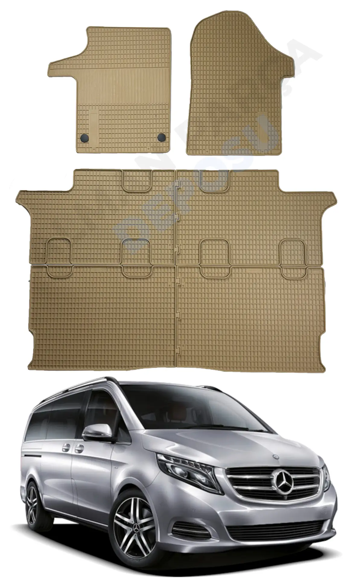 Mercedes Vito Serisi 2014- W447 Lastik Paspas Bej 6 Parça Koku Yapmaz Orijinal Kesim Schönek