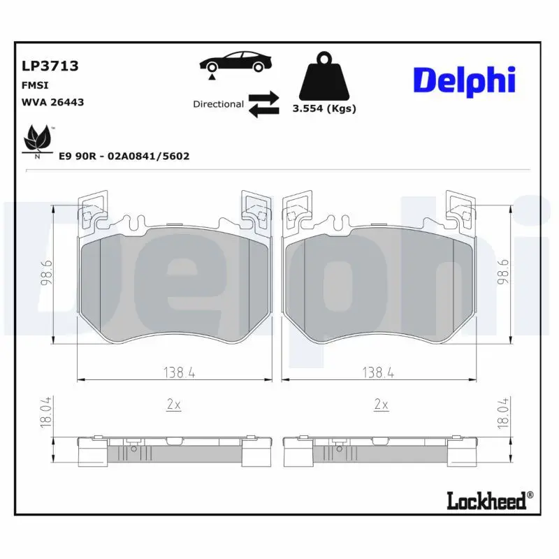 Mercedes W223 Fren Balatası Ön | DELPHI LP3713