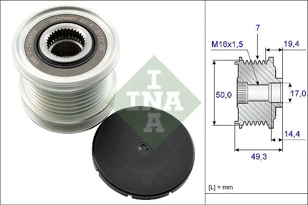 Mercedes C Serisi W205 C 180 Alternatör Kasnağı | INA 535 0140 10