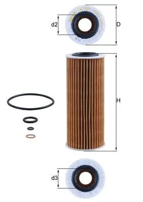 BMW 3 Serisi E90/E91 320 d M47 N47 Yağ Filtresi | MAHLE OX368D1