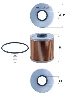BMW 3 Serisi E36 318i/is M42 Yağ Filtresi | MAHLE OX 91D