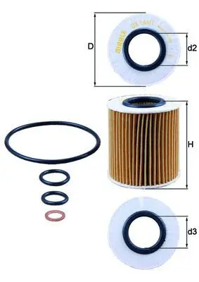 BMW 5 Serisi E60/61 520i N43 N46 Yağ Filtresi | MAHLE OX166/1D