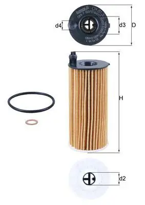 Bmw 2 Serisi 218i 220d F22 B38 B48 B37 Yağ Filtresi | MAHLE OX813/2D