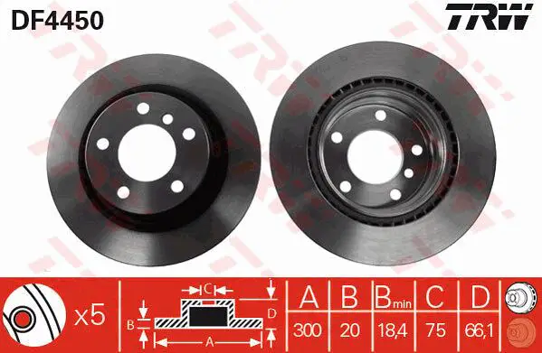 BMW 3 Serisi F30 318i B38 Arka Fren Diski | TRW DF4450