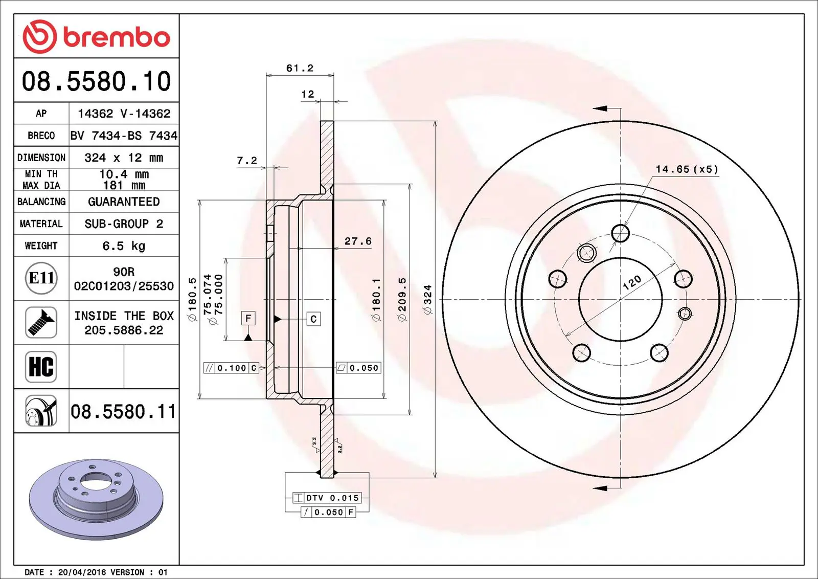 BMW 7 Serisi E38 730 d Arka Fren Diski | BREMBO 08558011