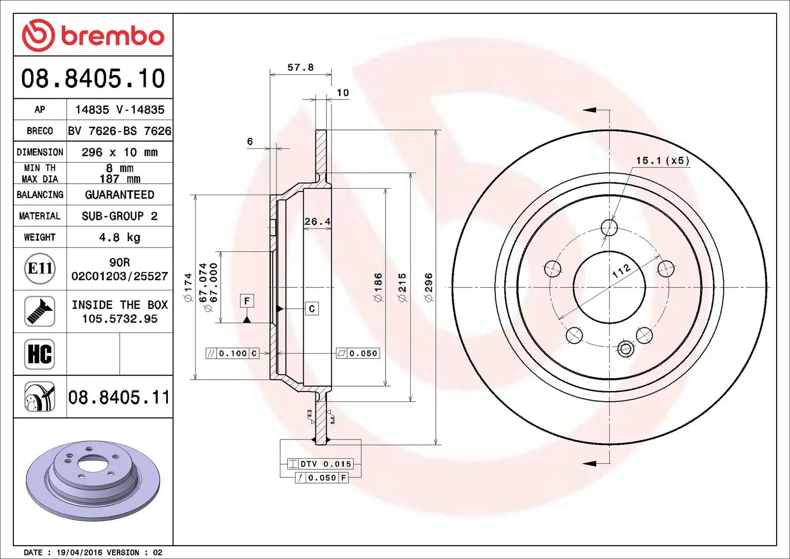 Mercedes Vito Serisi W639 111 CDI 4x4 Arka Fren Diski | BREMBO 08840510