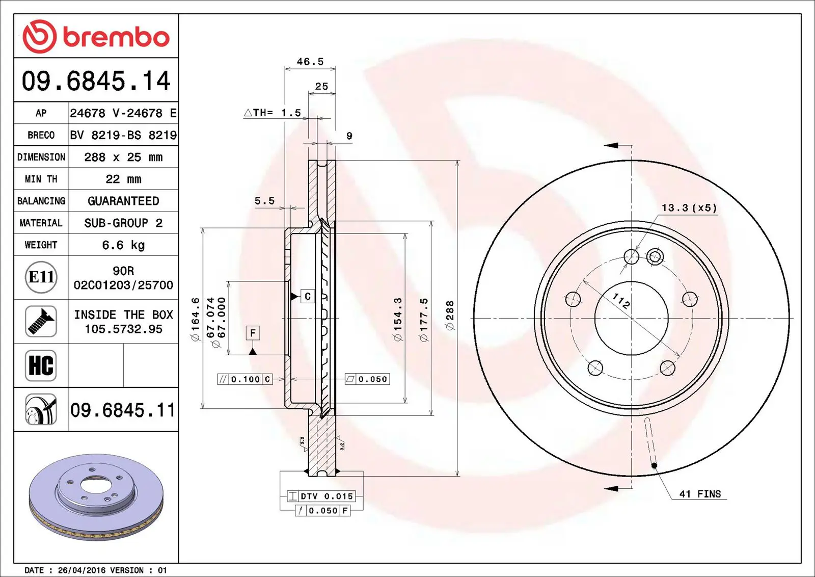 Mercedes E Serisi W210 E 230 Ön Fren Diski Havalandırmalı | BREMBO 09684511