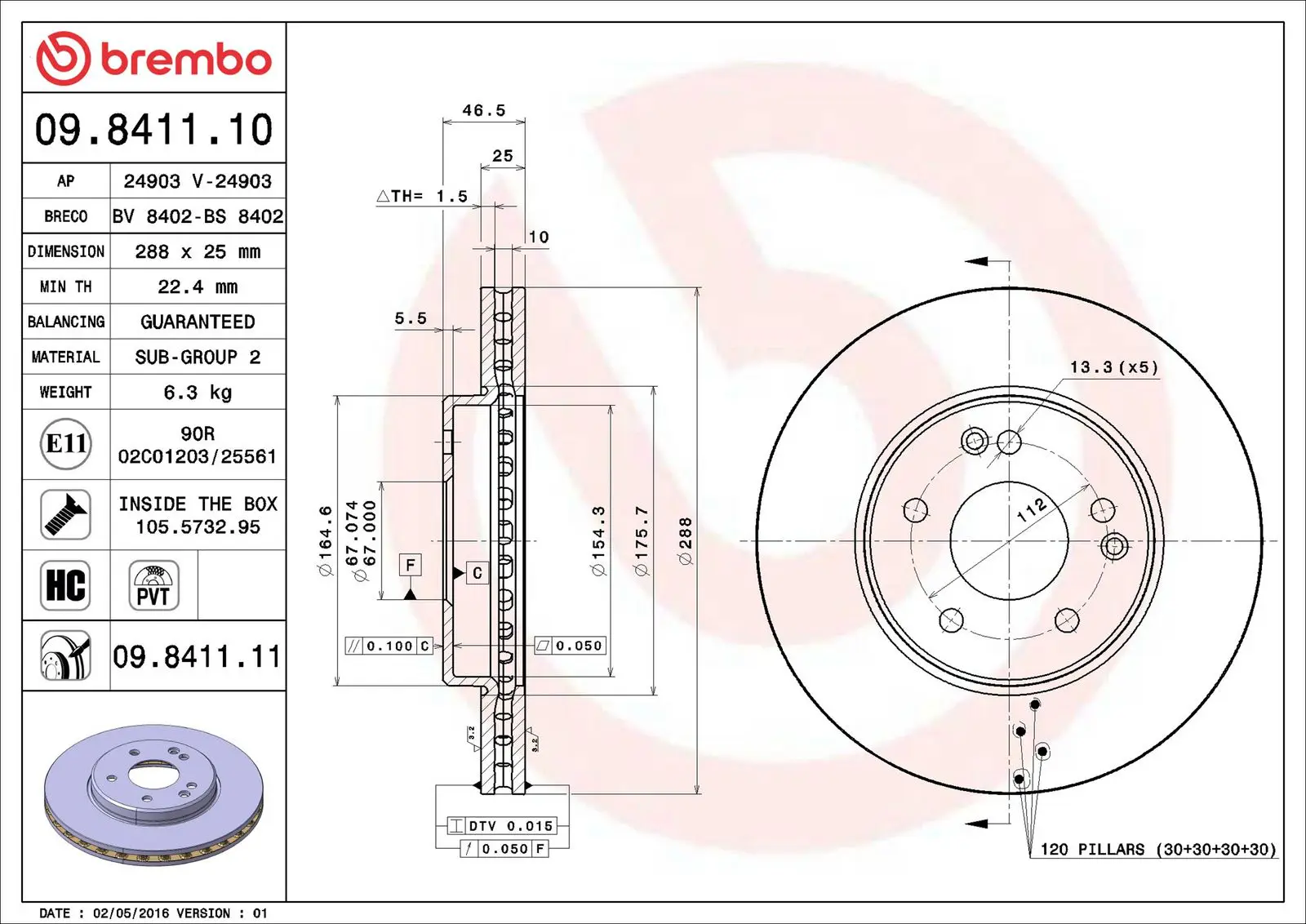 Mercedes C Serisi W203 C 230 Kompressor Ön Fren Diski Havalandırmalı | BREMBO 09841110