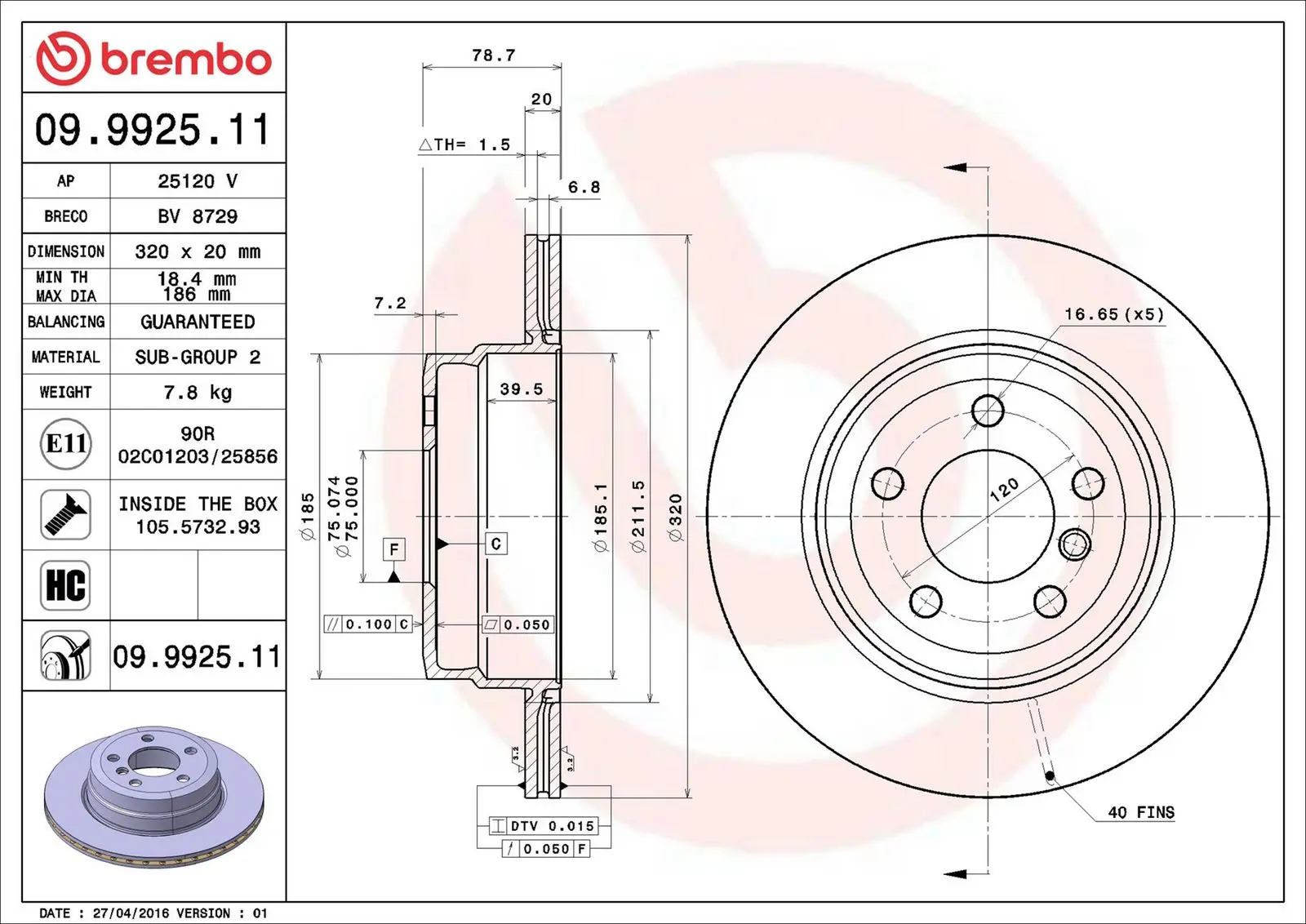 BMW X5 Serisi F15 xDrive 28 i Arka Fren Diski Havalandırmalı | BREMBO 09992511