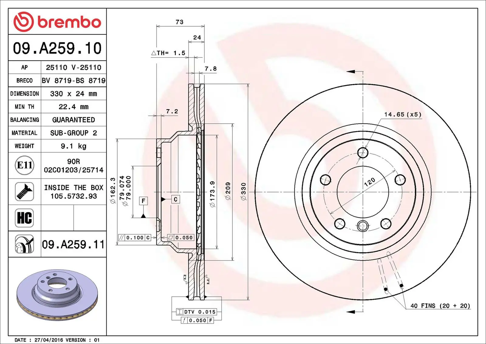 BMW 3 Serisi E90 325 i Ön Fren Diski Havalandırmalı | BREMBO 09A25911