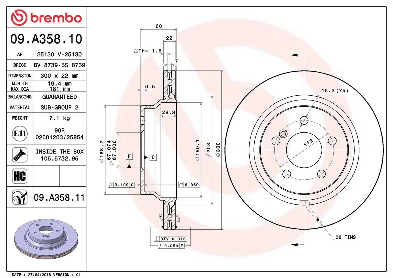 Mercedes CLS Serisi W218 CLS 400 4-matic Arka Fren Diski Havalandırmalı | BREMBO 09A35810