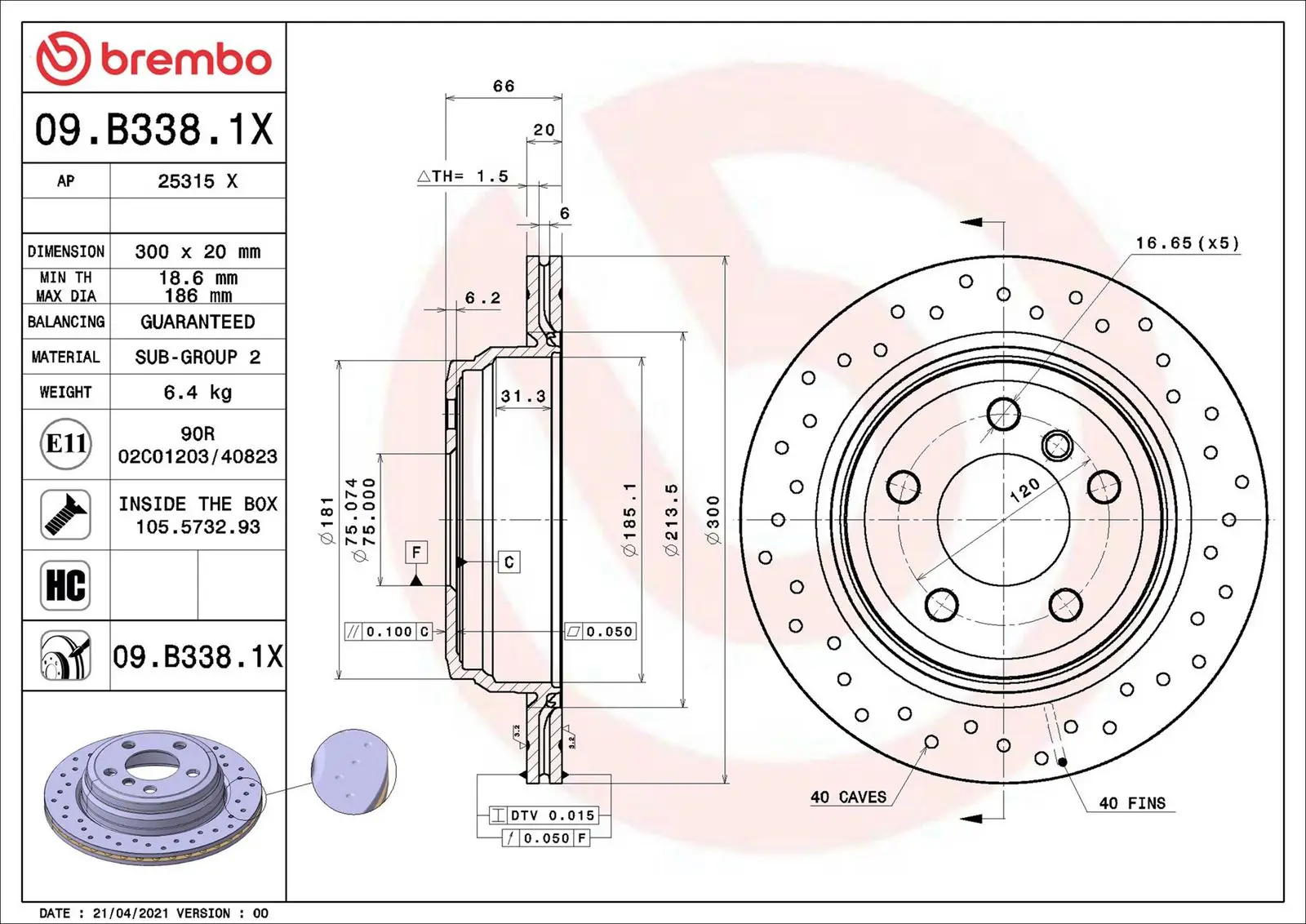 BMW 3 Serisi F30 320 d Arka Fren Diski Havalandırmalı | BREMBO 09B3381X