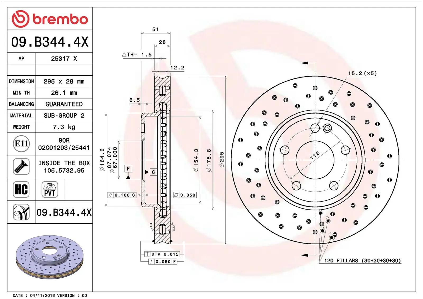 Mercedes A Serisi W176 A 220 CDI Ön Fren Diski Havalandırmalı | BREMBO 09B3444X