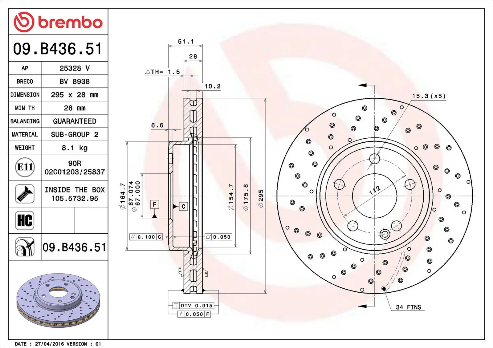 Mercedes A Serisi W176 A 200 CDI / d Ön Fren Diski Havalandırmalı | BREMBO 09B43651