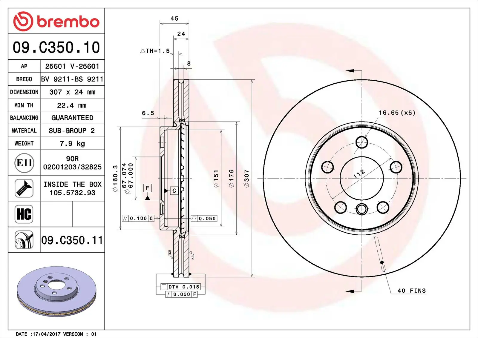 BMW X1 Serisi F48 sDrive 18 d Ön Fren Diski Havalandırmalı | BREMBO 09C35011