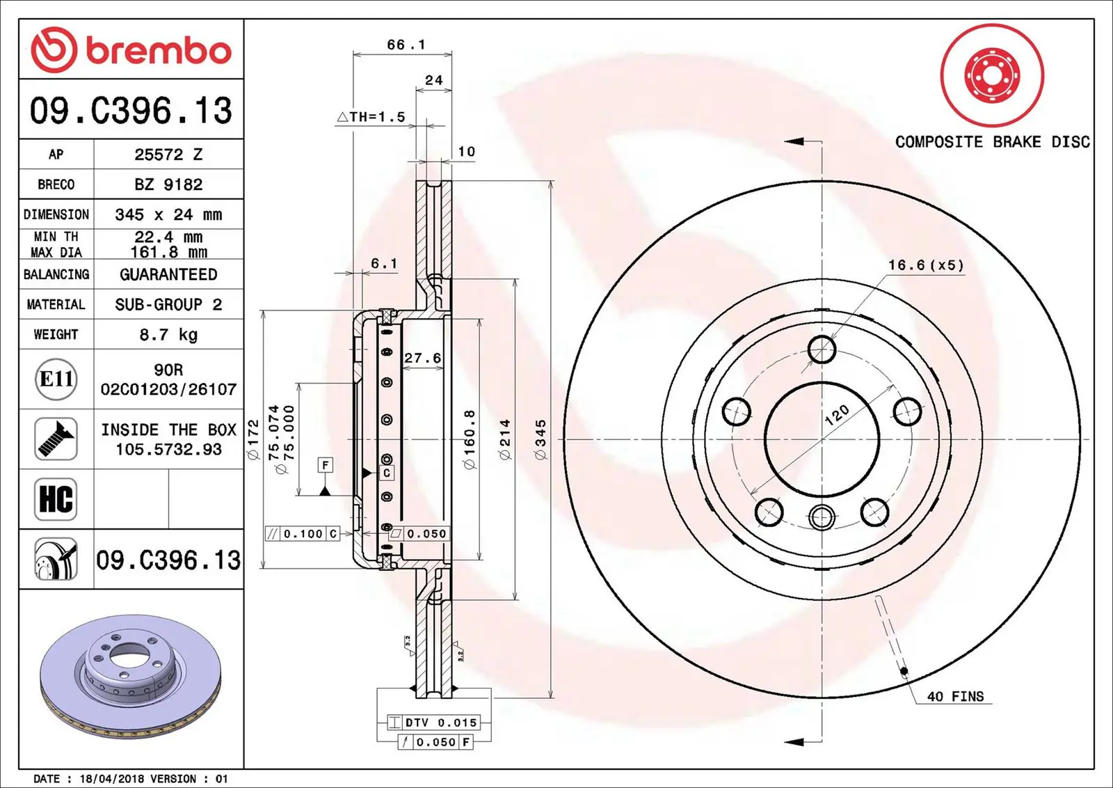 BMW 1 Serisi F20 120 d xDrive Arka Fren Diski Havalandırmalı | BREMBO 09C39613