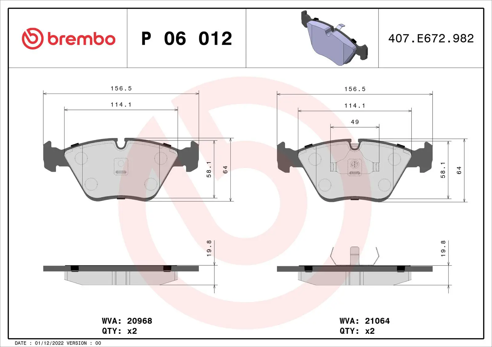 BMW 5 Serisi E34 M5 Ön Fren Balatası | BREMBO P06012