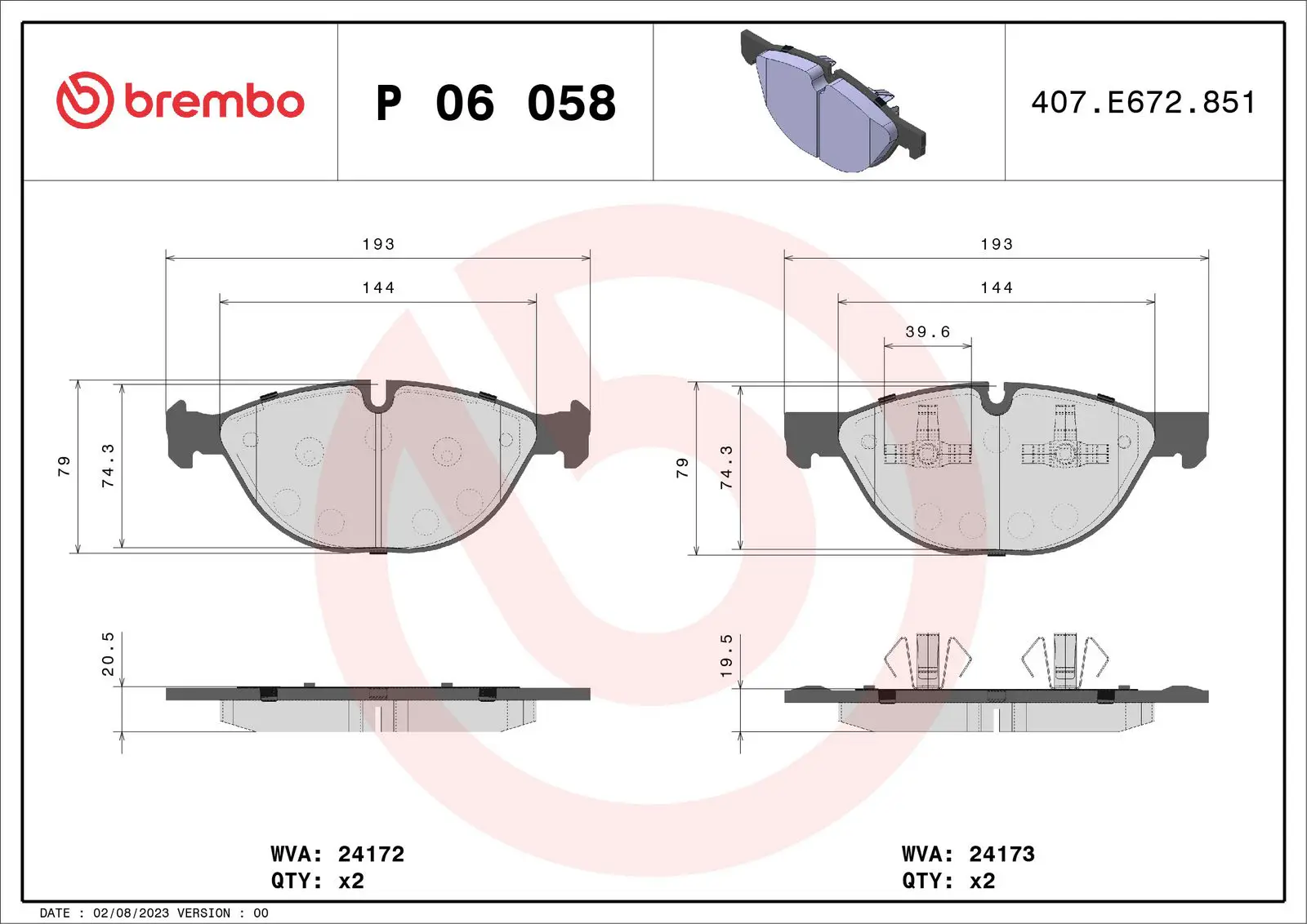 BMW X5 Serisi E70 3.0 sd Ön Fren Balatası | BREMBO P06058