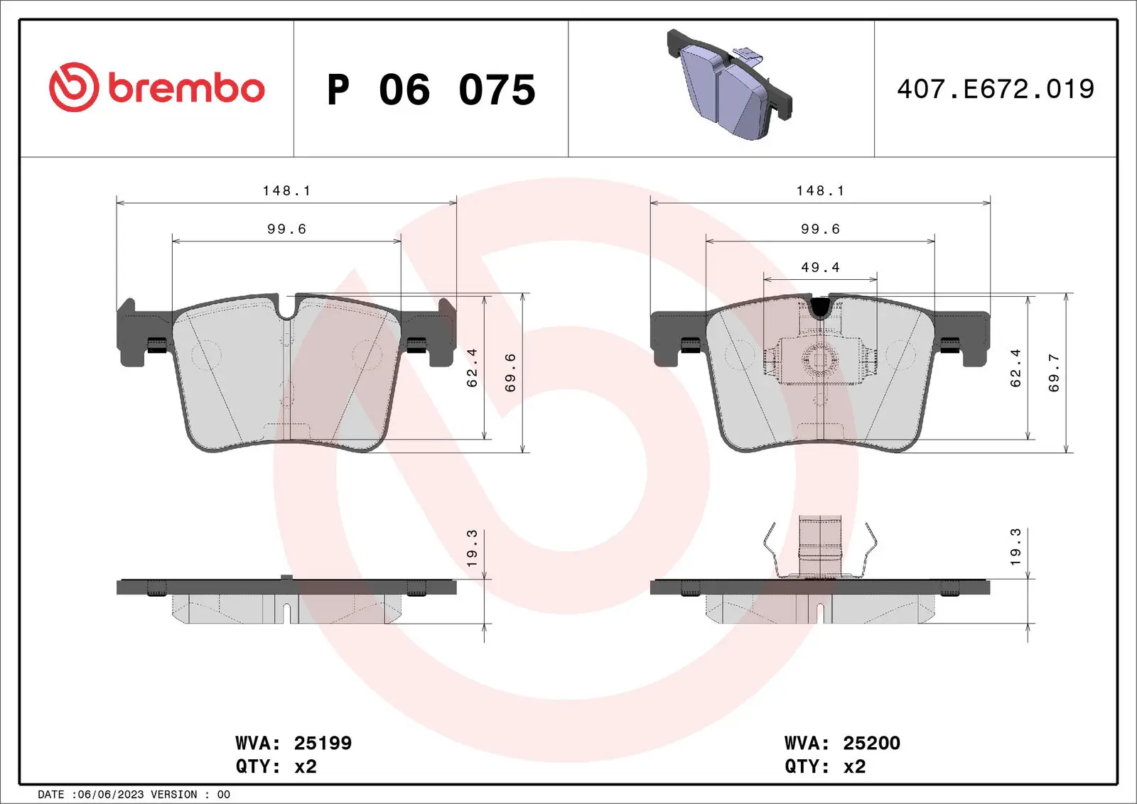 BMW 2 Serisi F22 218 d Ön Fren Balatası | BREMBO P06075