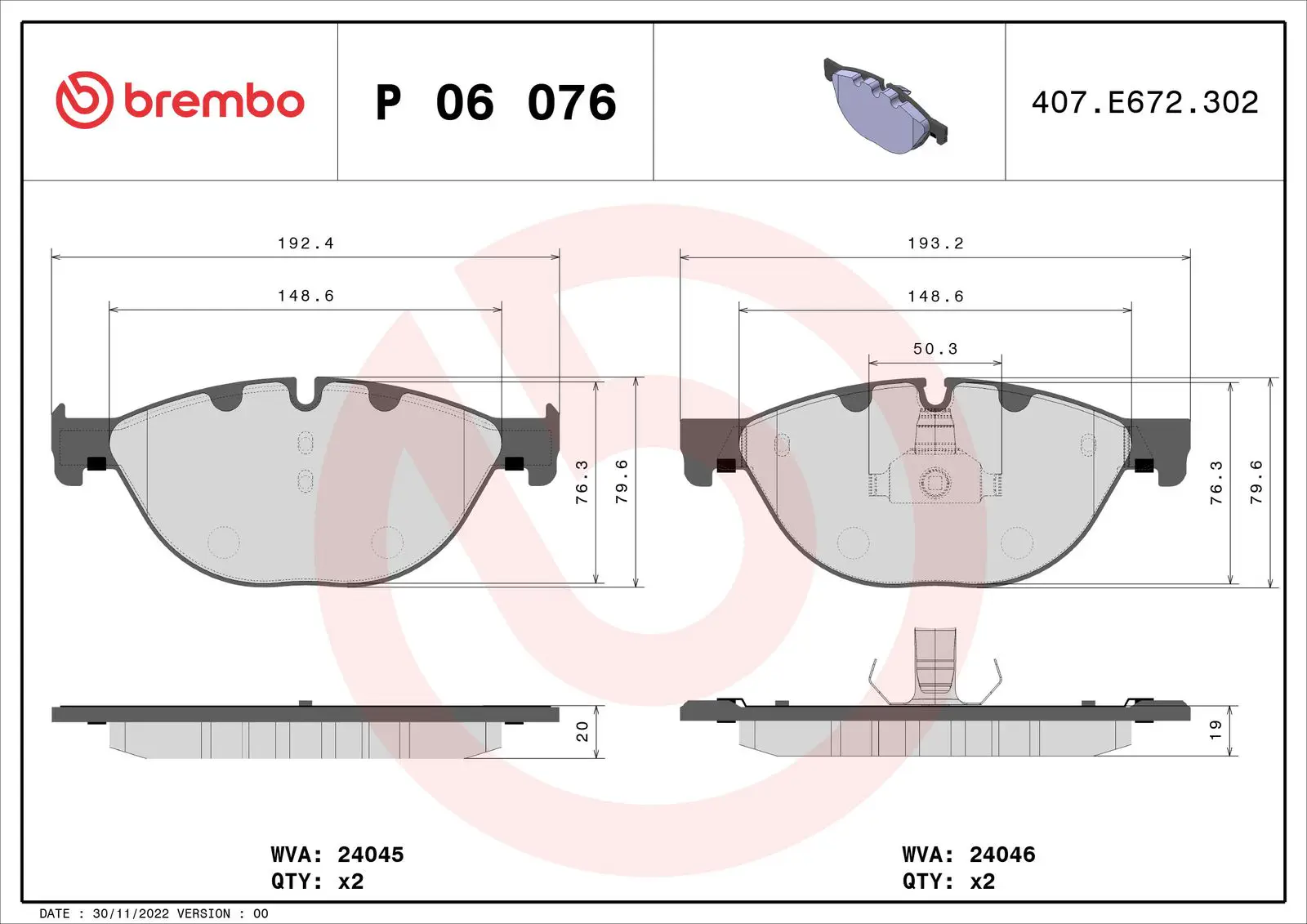 BMW 5 Serisi F07 520 d Ön Fren Balatası | BREMBO P06076