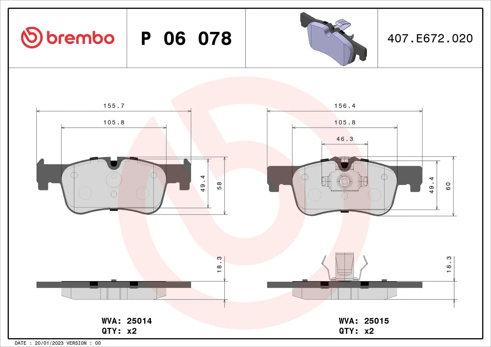 BMW 1 Serisi F20 116 d Ön Fren Balatası | BREMBO P06078