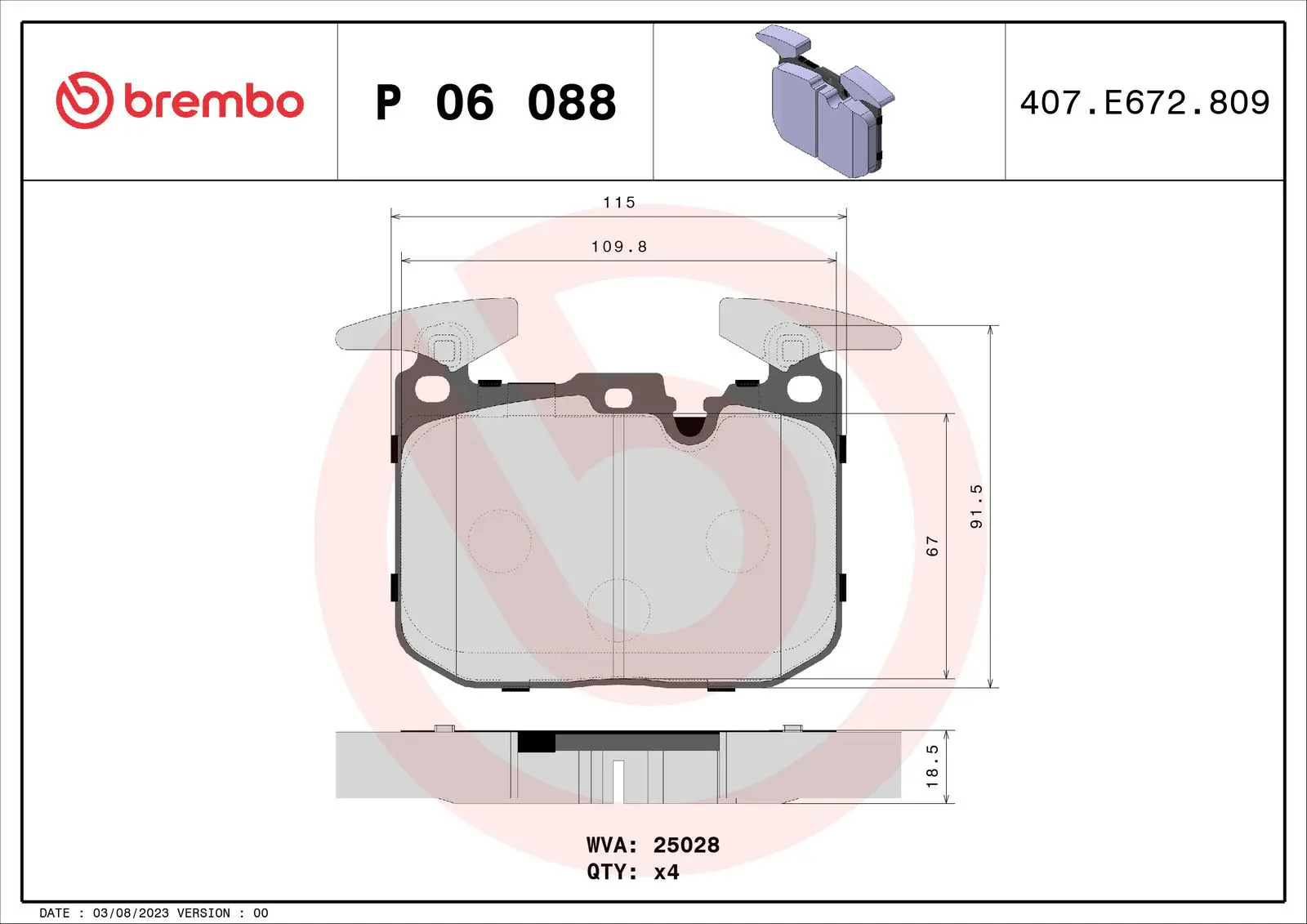 BMW 1 Serisi F20 114 i Ön Fren Balatası | BREMBO P06088