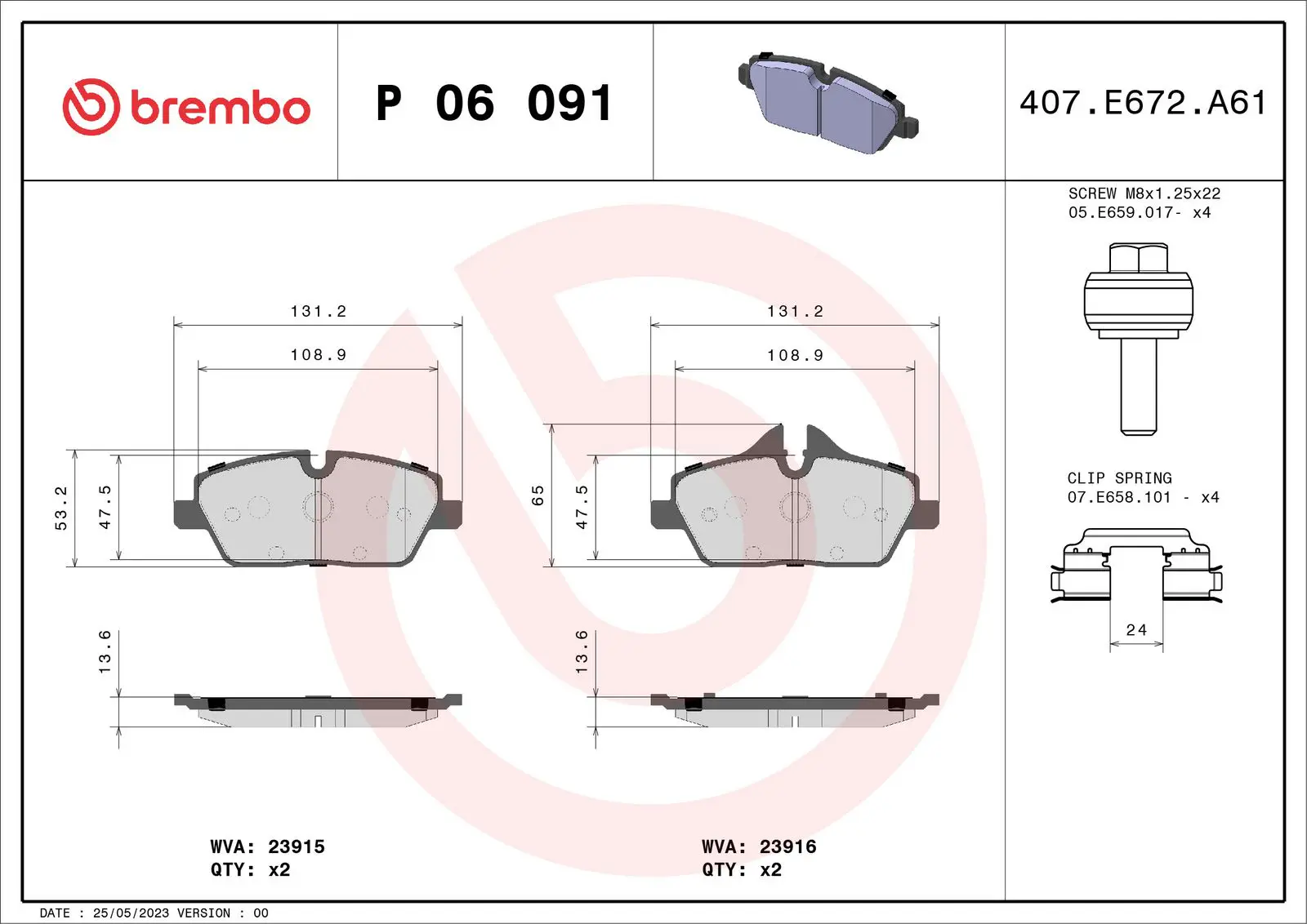 BMW I01 s Electric Ön Fren Balatası | BREMBO P06091