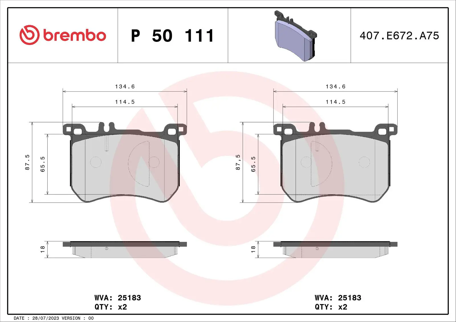 Mercedes S Serisi W222 S 350 BlueTEC / d 4-matic Ön Fren Balatası | BREMBO P50111