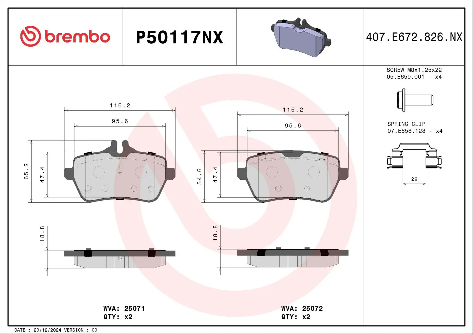 Mercedes S Serisi W222 S 350 d Arka Fren Balatası Seramik | BREMBO P50117NX