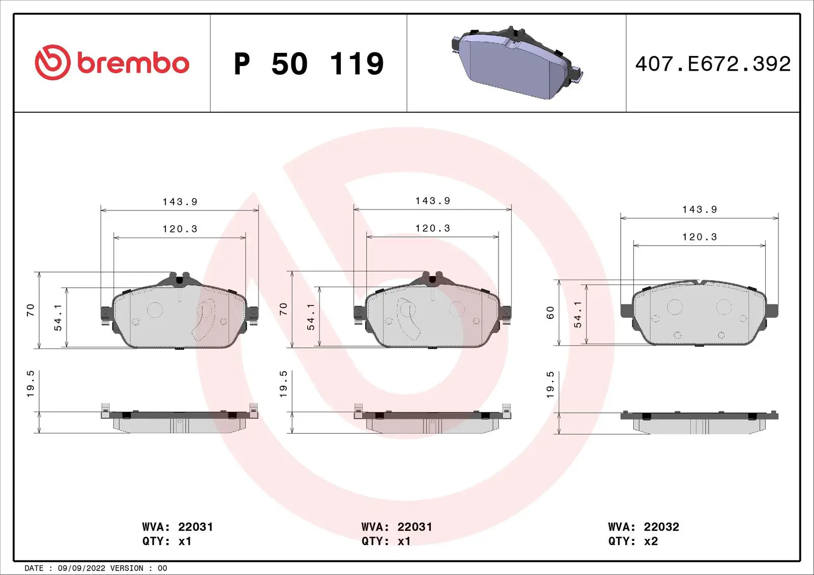 Mercedes C Serisi W205 C 200 EQ Boost Ön Fren Balatası | BREMBO P50119