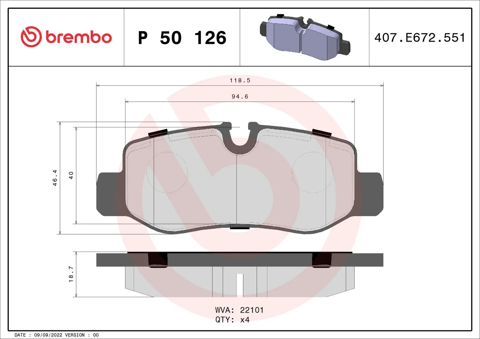Mercedes Vito Serisi W447 V 250 BlueTEC / d Arka Fren Balatası | BREMBO P50126