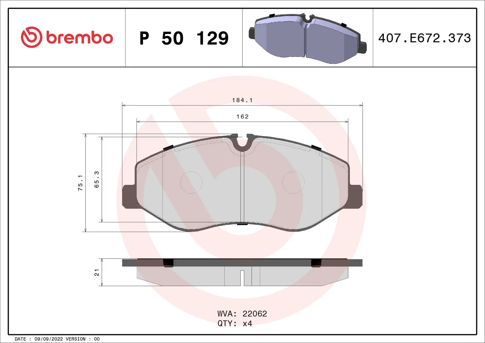 Mercedes Vito Serisi W447 V 250 CDI / d 4-matic Ön Fren Balatası | BREMBO P50129