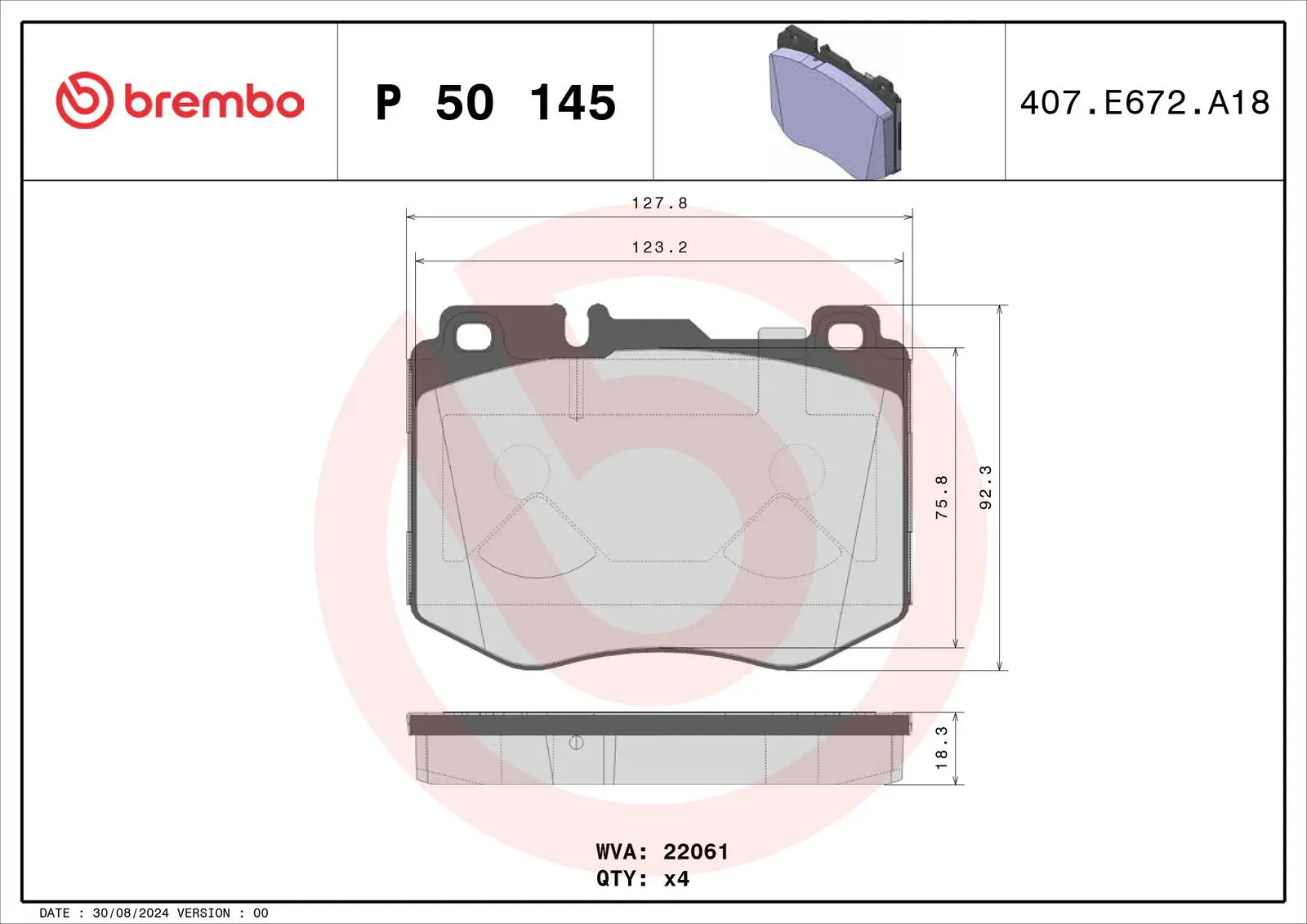 Mercedes GLC Serisi W253 350 d 4-matic Ön Fren Balatası | BREMBO P50145