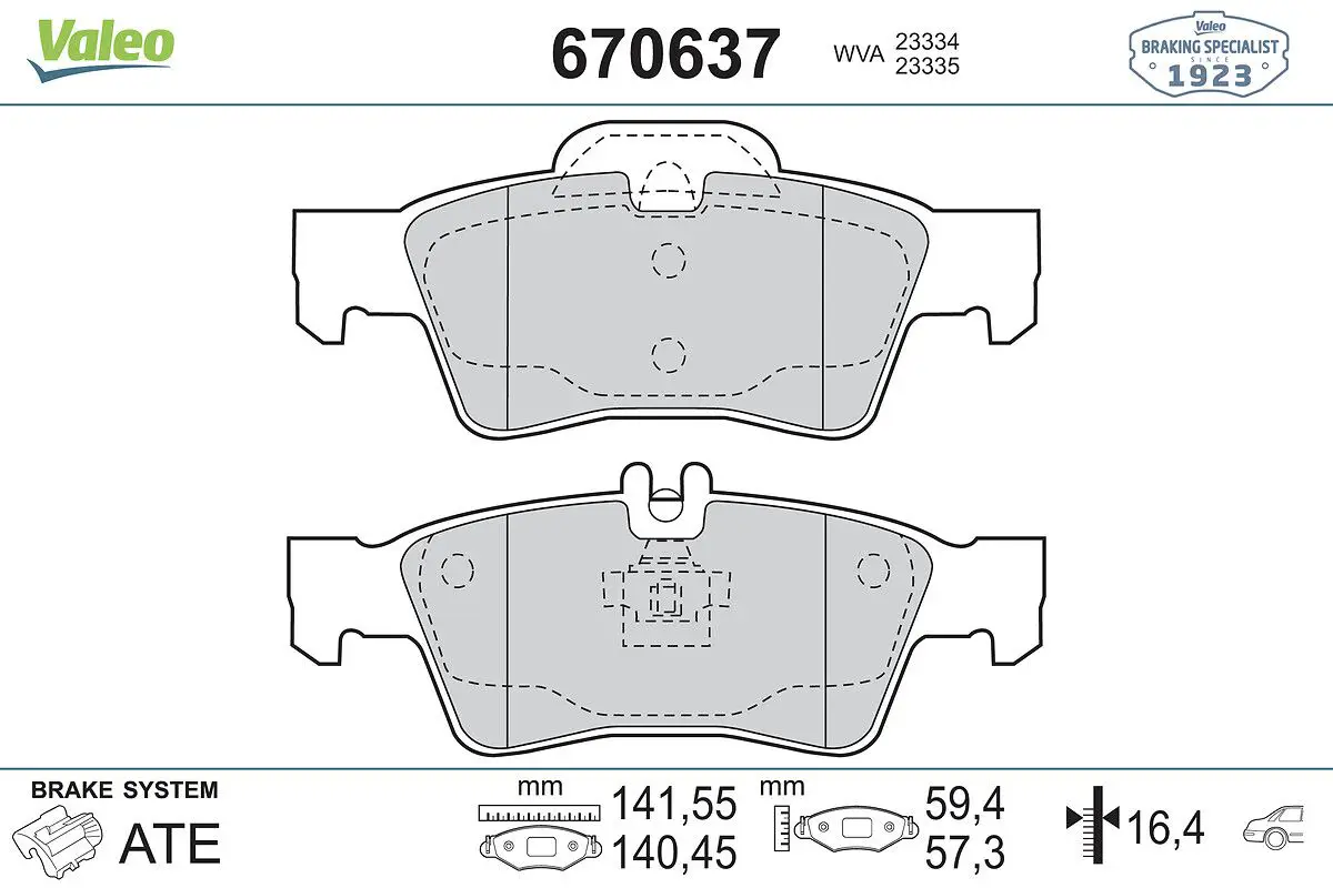Mercedes E Serisi W211 Fren Balatası Arka | VALEO 670637