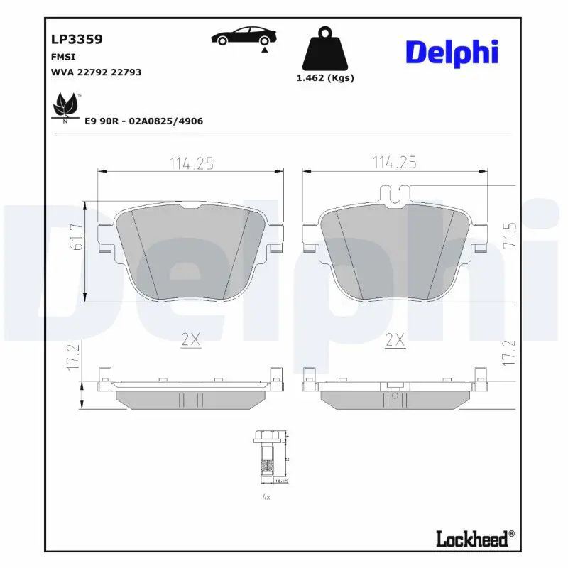 Mercedes E Serisi W213 Fren Balatası Arka | DELPHI LP3359