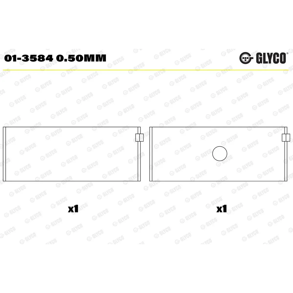 Mercedes Vito W638 OM601 Kol Yatağı 0,50 mm | GLYCO 01-3584 0.50mm