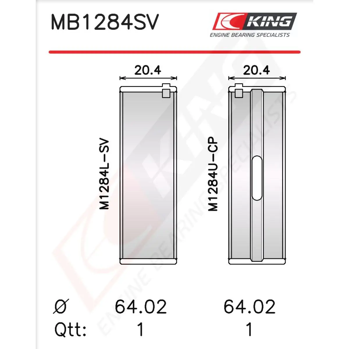 Mercedes Sprinter W906 OM651 Ana Yatak 0.20mm | KING MB1284SV