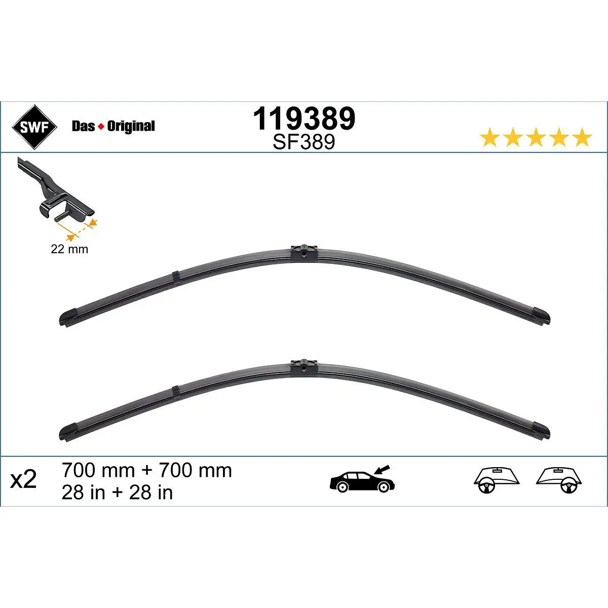 BMW 7 Serisi G11 Silecek Takımı 700+700 mm | SWF 119389