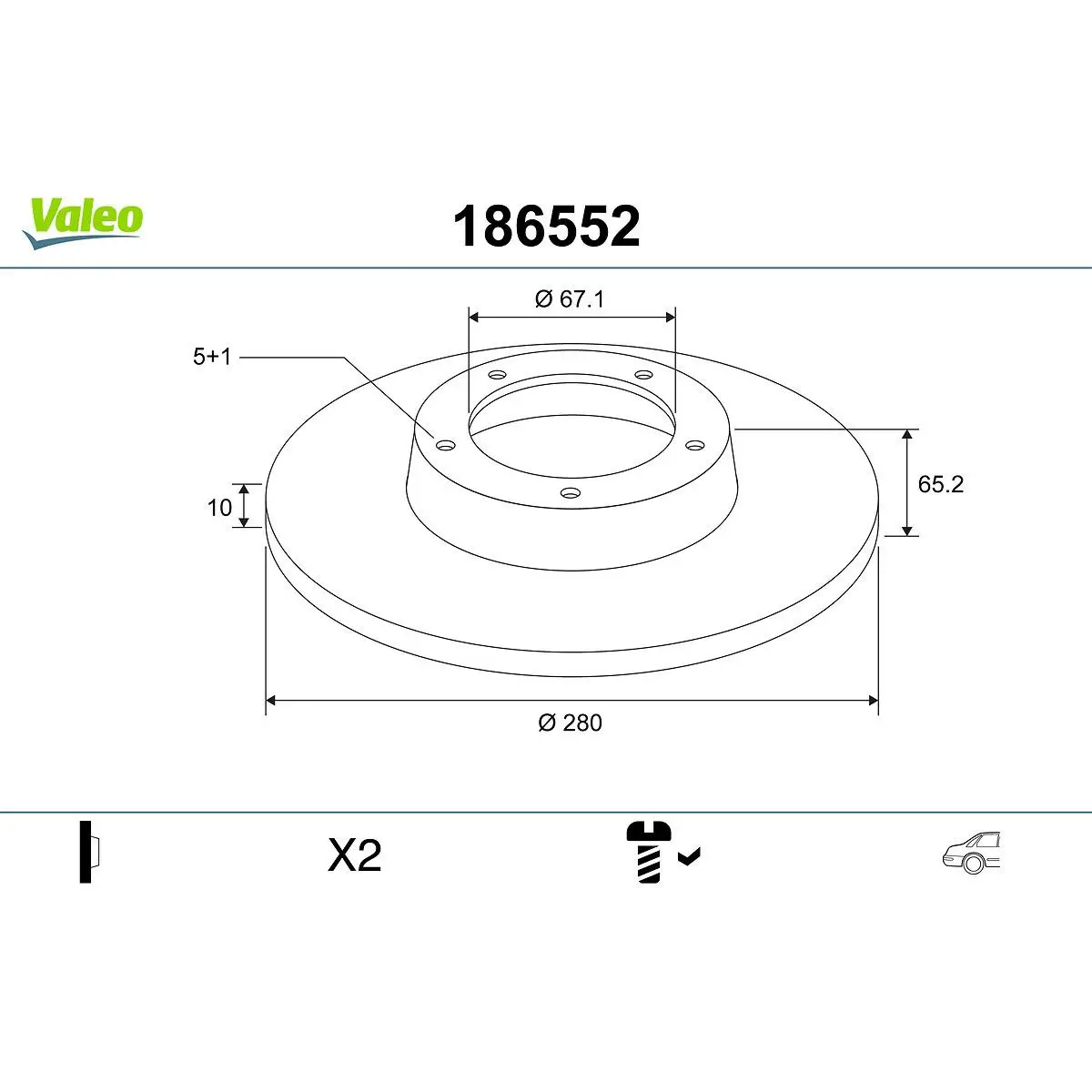 Mercedes Vito W639 Arka Fren Diski | VALEO 186552