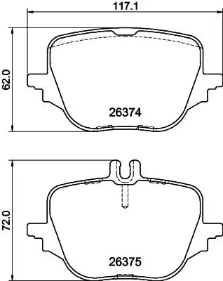 Mercedes S Serisi W223 Fren Balatası Arka | HELLA 8DB 355 041-021