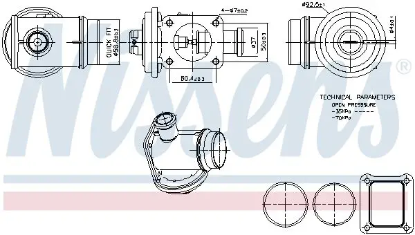 BMW 5 Serisi E60 2001-2010 M57 EGR Valfi | NISSENS 98363